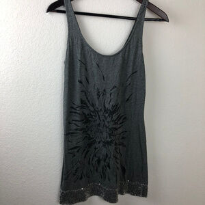 Express Womens Tank Top Dress, Gray Small